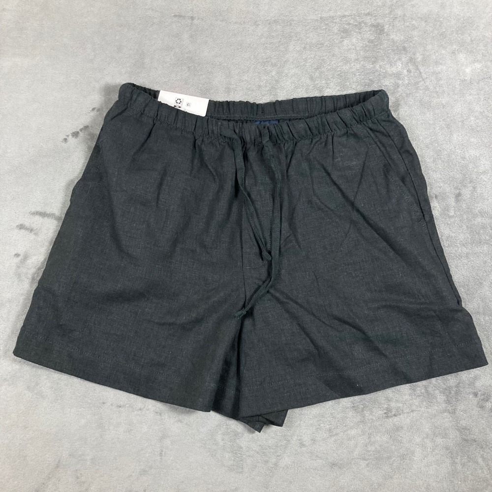Gap Womens Linen Pull On Shorts Black Elastic Waist Drawstring XS NEW